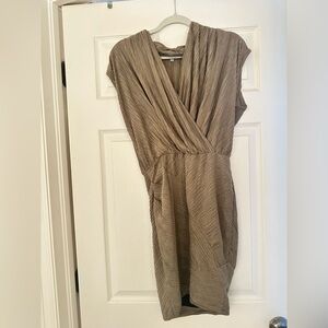 RACHEL Rachel Roy Pleated Brown Mini Dress
